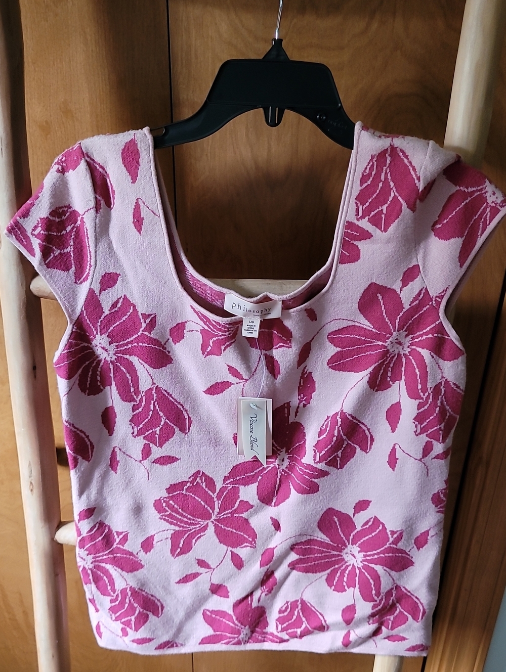 Philosophy Floral Scoop Neck Top in Pink